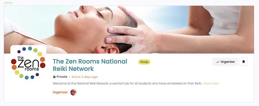 The Zen Rooms National Reiki Network interface - a community for Reiki enthusiasts and practitioners, correcting reiki healers