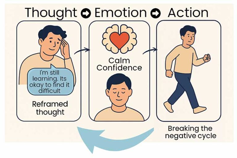 How Reframing negative thoughts works